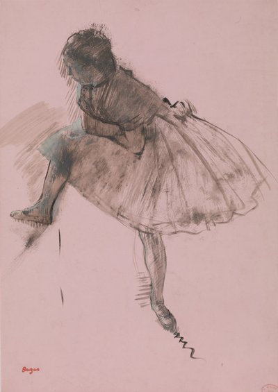 Study of a Ballet Dancer recto, Two Studies of Dancers verso, ca. 1873. af Edgar Degas
