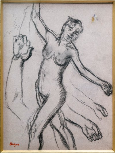 Studie af en kvinde. 1878, trækul på papir. af Edgar Degas
