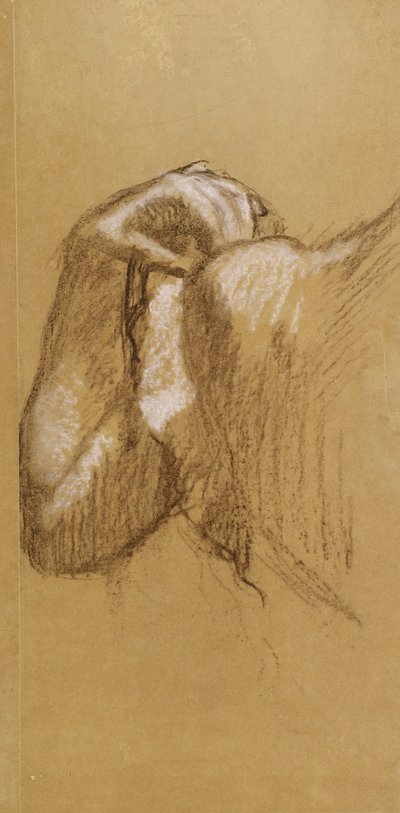 Study of an Arm, ca. 1895-90 (brun og hvid pastel på brunligt kalkerpapir) af Edgar Degas