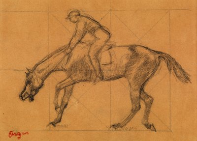The End of the Race, ca. 1882 (kridt på tonet papir) af Edgar Degas