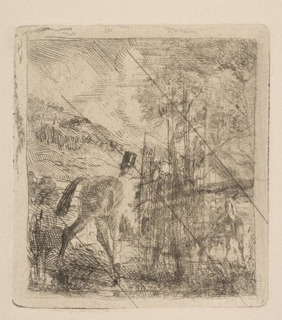 Sportsmanden sætter op på sin hest, 1856. af Edgar Degas