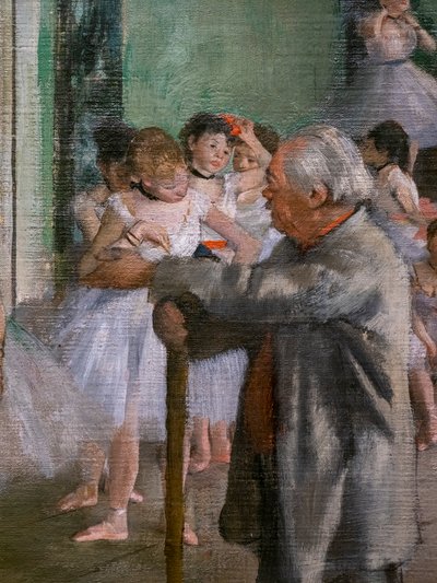 Danseklassen (detalje). Begynder i 1873, slutter i 1875-1876. Olie på lærred. af Edgar Degas