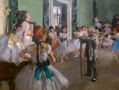 Danseklassen (detalje). Begynder i 1873, slutter i 1875-1876. Olie på lærred. af Edgar Degas