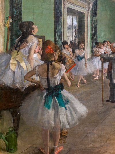 Danseklassen (detalje). Begynder i 1873, slutter i 1875-1876. Olie på lærred. af Edgar Degas