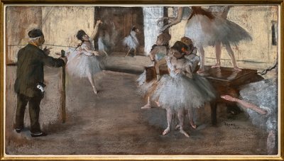 Danse lecon. Omkring 1876. Pastel på papir limer på pap. af Edgar Degas