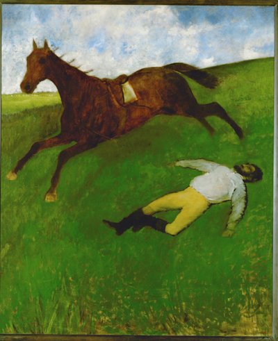 Den skadede jockey (olie på lærred) af Edgar Degas