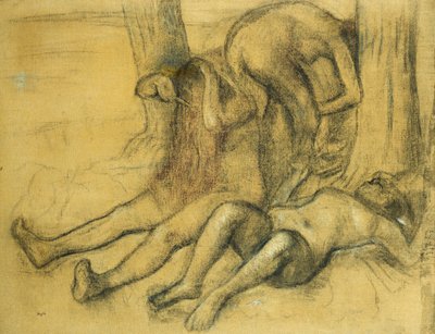 Tre Badende under et Træ; Tre badende under et træ, ca. 1894 af Edgar Degas