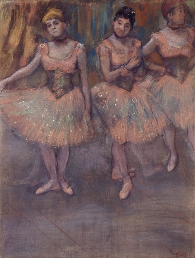 Tre dansere før øvelse, ca. 1880 af Edgar Degas