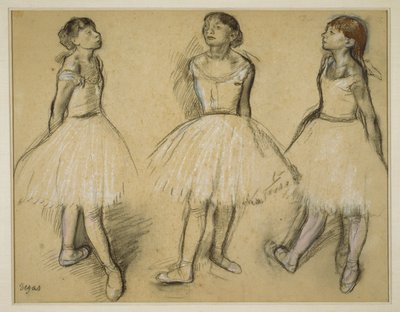 Tre studier af en danser i fjerde position af Edgar Degas