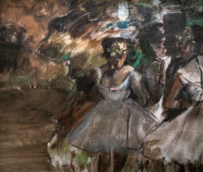 Tre dansere bag kulisserne. 1880-1885. Olie på lærred. af Edgar Degas