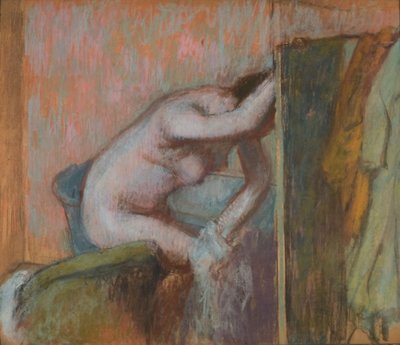 Toilette efter badet, ca. 1888 (pastel på pap) af Edgar Degas