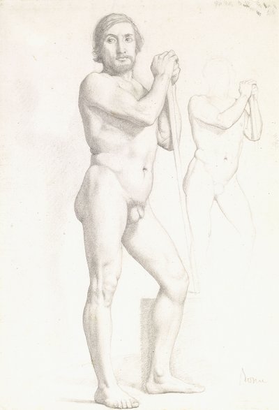 To akademiske studier af en mand, c.1856 af Edgar Degas