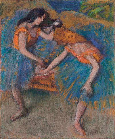 To dansere med gule korsager, ca. 1902 af Edgar Degas