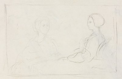To siddende kvinder (verso) af Edgar Degas
