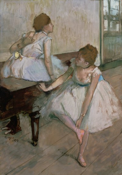 To dansere hvilende, 1874 af Edgar Degas