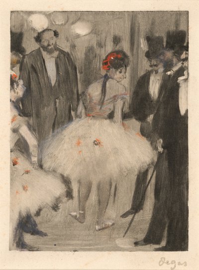 Virginie bliver beundret, mens Marquis Cavalcanti ser på, ca. 18761877. af Edgar Degas