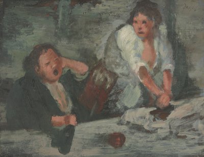 Vask kvinder (olie på panel) af Edgar Degas