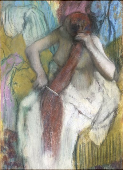 Kvinde, der reder sit hår af Edgar Degas