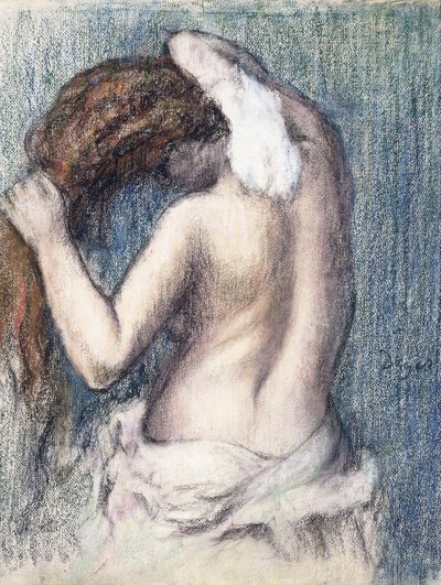 Kvinde tørrer sig, c.1906 af Edgar Degas