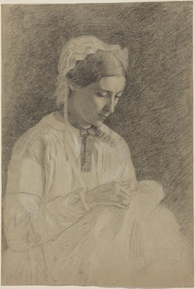 Broderende kvinde af Edgar Degas