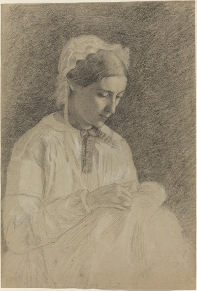 Kvinde brodering, 18551860. af Edgar Degas