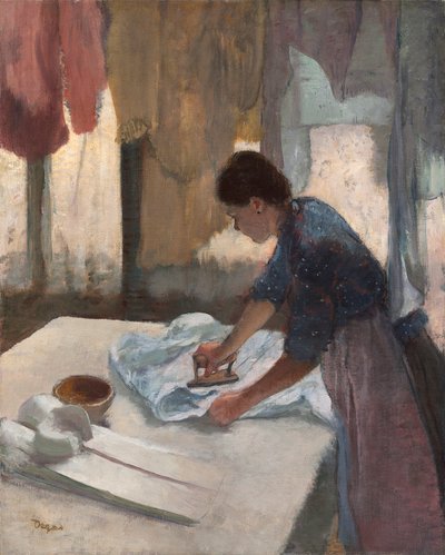 Kvindestrygning, ca. 1876-87 (olie på lærred) af Edgar Degas