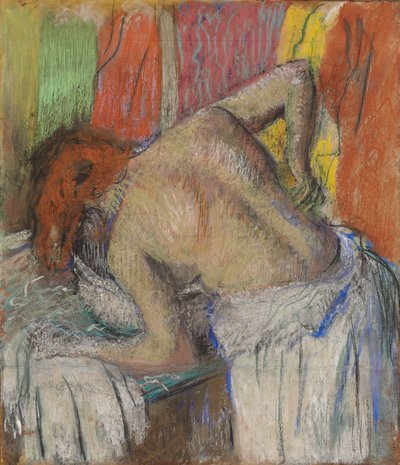 Kvinde, der vasker ryggen; Femme s"epongeant le dos, c.1895 af Edgar Degas
