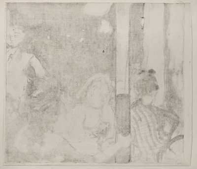 Kvinder foran en café, aften, ca. 1877 (monotype beslægtet på elfenbensvævet papir) af Edgar Degas
