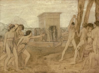 Unge spartanske piger udfordrende drenge, ca. 1860. af Edgar Degas