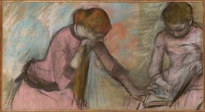 Unge piger ser på et album, ca. 1884 (pastel på papir lagt på kort) af Edgar Degas