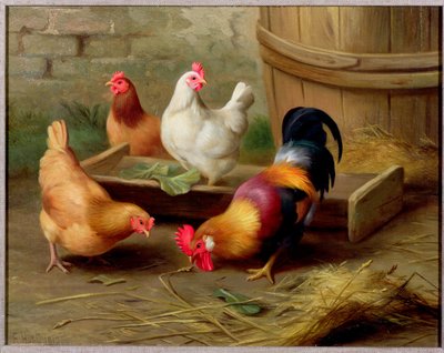 Scene fra bondegården af Edgar Hunt