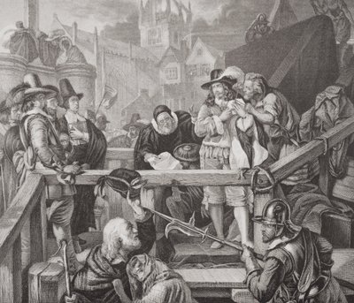 Markisen af Montrose på henrettelsesstedet i High Street i Edinburgh i 1650, fra 