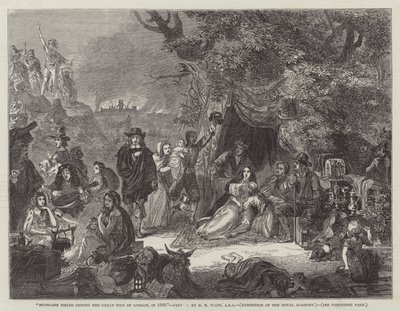 Highgate Fields under den store brand i London i 1666 af Edgar Melville Ward