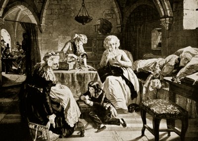 Louis XVI og hans familie i templet, illustration fra 