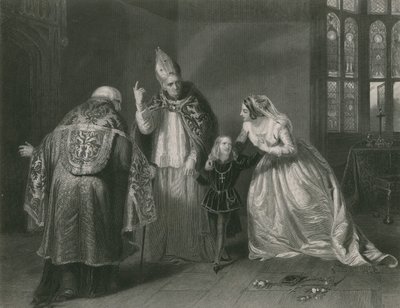 Dronning Elizabeth og hertugen af York, kong Richard III af Edgar Melville Ward