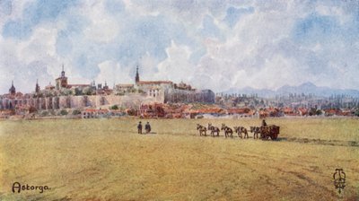 Nordspanien: Astorga, fra sydøst (farve litho) af Edgar T. A. Wigram