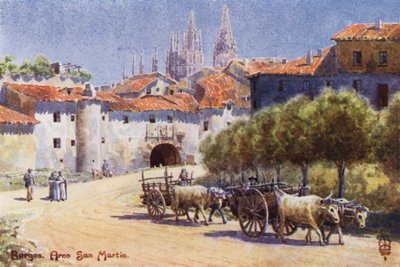 Nordspanien: Burgos, Arco San Martin (farve litho) af Edgar T. A. Wigram