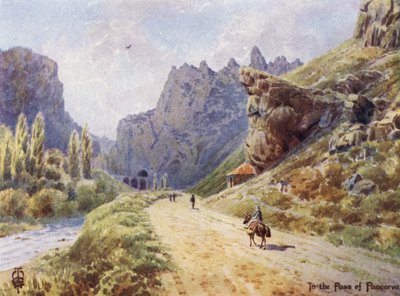 Nordspanien: Pancorvo-kløften (farve litho) af Edgar T. A. Wigram