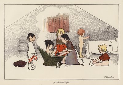 Scrub-Night (farve litho) af Edith Farmiloe