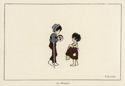 Strangers (farve litho) af Edith Farmiloe