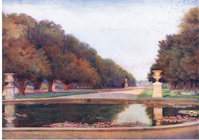The Long Water, Hampton Court, fra The Gardens of England: In the Southern and Western Counties udgivet af The Studio af Edith Helena Adie