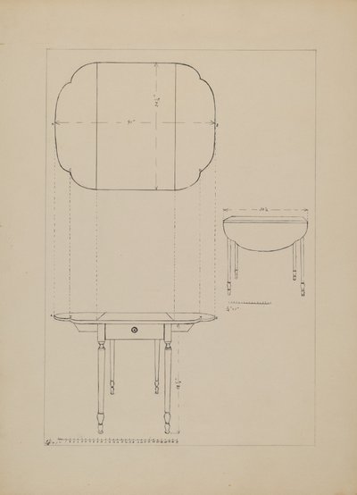 Ovalt Bord Drop Leaf af Edith Magnette