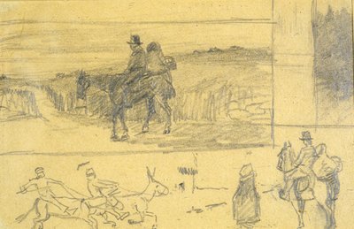 En irsk vogn (blyant på papir) af Edith Oenone Anna Somerville