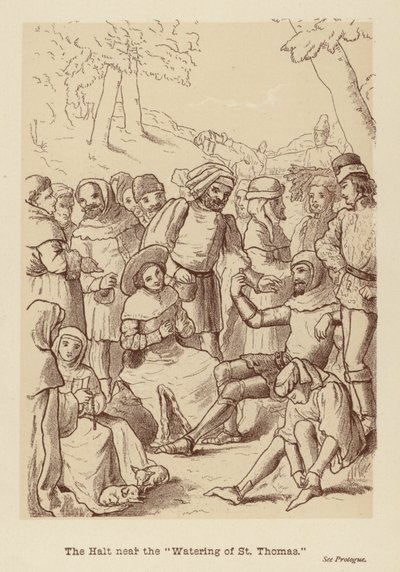 Holdepladsen nær "Vanding af Sankt Thomas" (litografi) af Edith Scannell