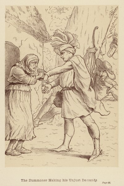 Indkalderen stiller sine uretfærdige krav (litografi) af Edith Scannell