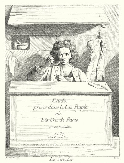 The Cobbler (gravering) af Edmé (after) Bouchardon