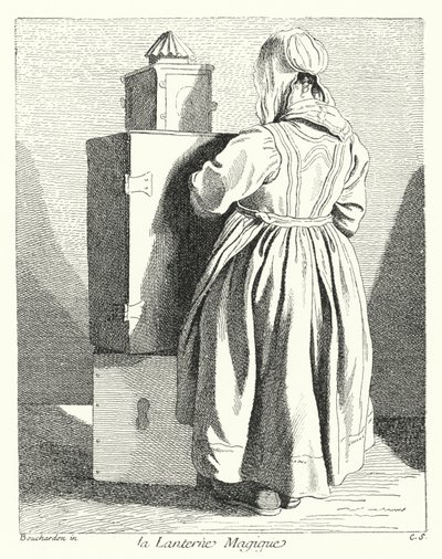 Den magiske lanterne (gravering) af Edmé (after) Bouchardon
