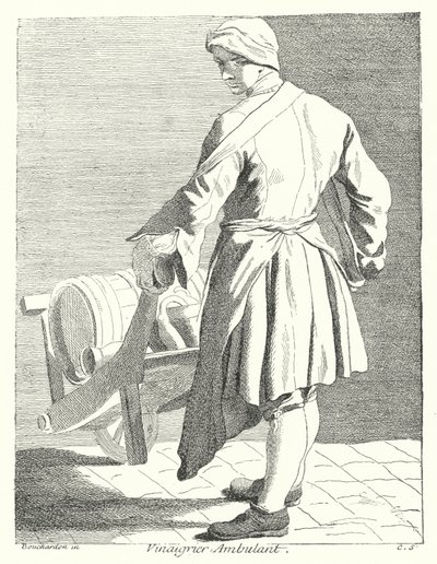 Traveling eddike udbyderen (gravering) af Edmé (after) Bouchardon