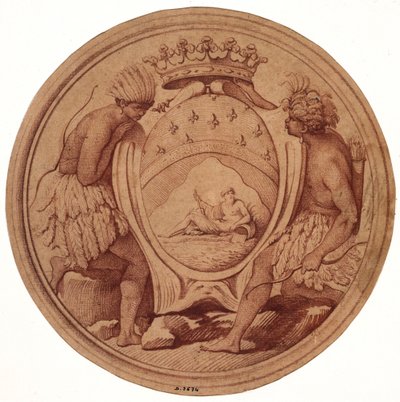 Entwurf für eine Medaille für die Compagnie des Indes af Edmé Bouchardon