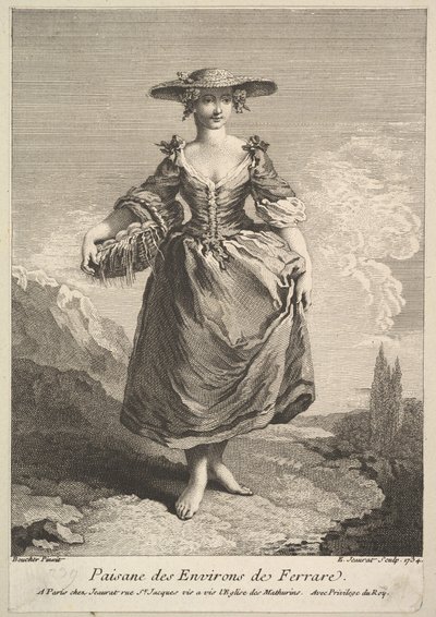 Bondekvinde fra omkring Ferrara, 1734. af Edme Jeaurat